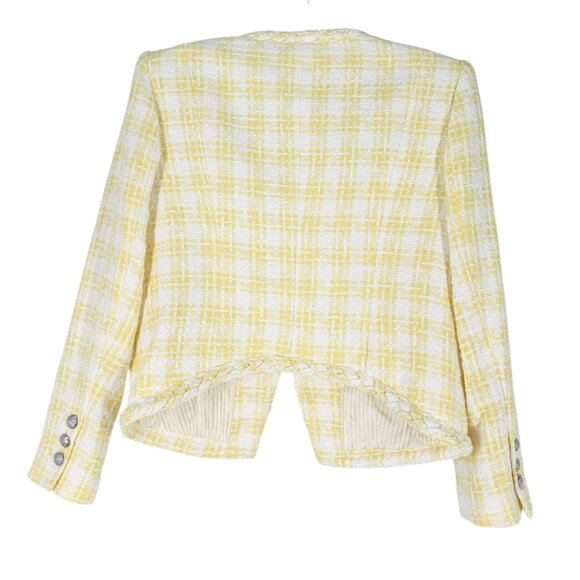 NWT Veronica Beard Bryne Jacket in Pale Yellow/White Size 10 - Picture 3 of 12